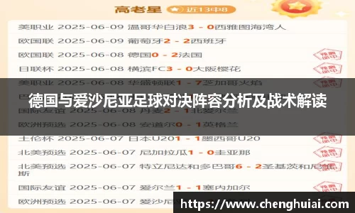 德国与爱沙尼亚足球对决阵容分析及战术解读